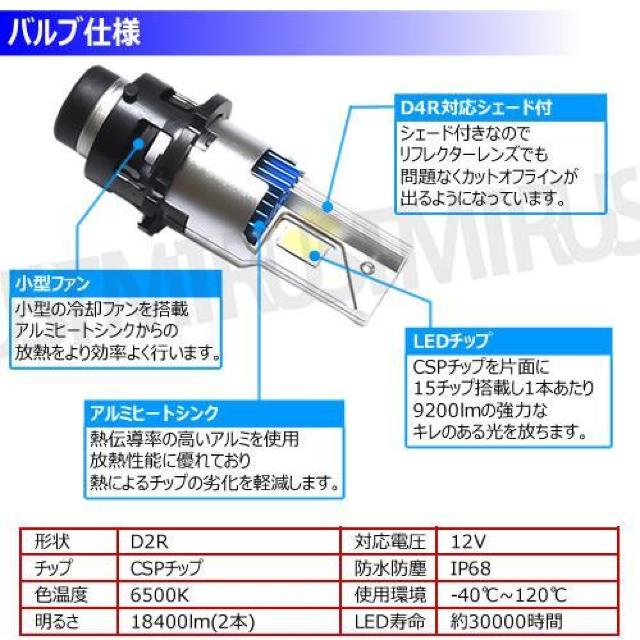LED ヘッドライト バルブ D2R 対応 ホワイト 6500K 12V【車検対応 1年保証】【エムトラ】 < 自動車/バイク LED ヘッドライト バルブ D2R 対応 ホワイト 6500K 12V【車検対応 1年保証】【エムトラ】 < 自動車/バイク