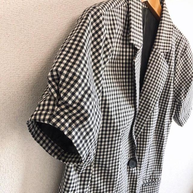 ◆GRL/グレイル◆1回着用のみ!!ギンガムチェック柄ジャケットS★モノトーン*ギャル秋コーデ♪ < ブランド  ◆GRL/グレイル◆1回着用のみ!!ギンガムチェック柄ジャケットS★モノトーン*ギャル秋コーデ♪ < ブランドの