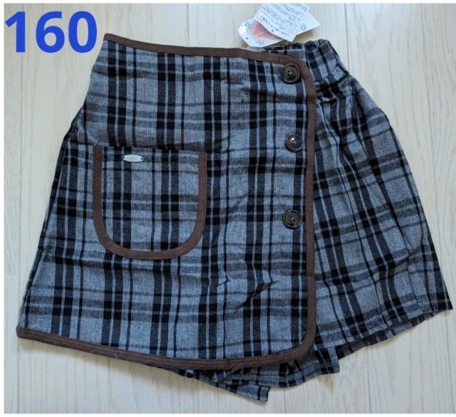 160★ANGEL LOVE★チェック柄スカート見えパンツ★ショートパンツ★新品★送料無料 < キッズ/ベビー  160★ANGEL LOVE★チェック柄スカート見えパンツ★ショートパンツ★新品★送料無料  < キッズ/ベビーの