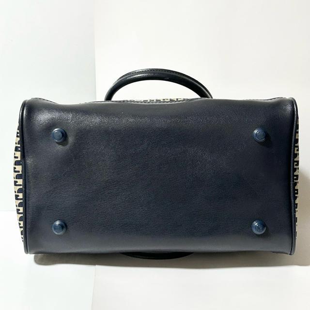 美品 Chloe クロエ ナイロン レザー ハンドバッグ ミニボストン ベージュ ネイビー < ブランド  美品 Chloe クロエ ナイロン レザー ハンドバッグ ミニボストン ベージュ ネイビー < ブランドの