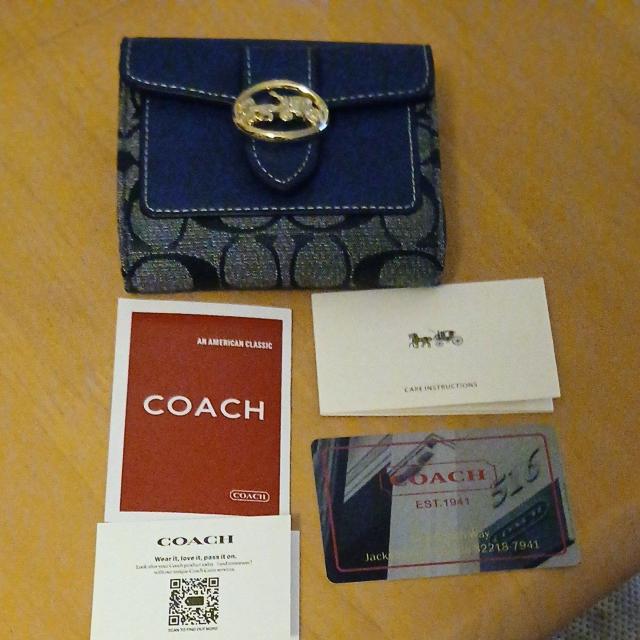 【新品・未使用】COACH コーチ 二つ折り財布 デニム シグネチャー 馬車ロゴ アウトレット購入品 < ブランド  【新品・未使用】COACH コーチ 二つ折り財布 デニム シグネチャー 馬車ロゴ アウトレット購入品 < ブランドの