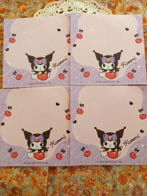 お裾分け☆クロミちゃんとさくらんぼ柄メモ4枚☆ < インテリア/ライフ  お裾分け☆クロミちゃんとさくらんぼ柄メモ4枚☆  < インテリア/ライフの