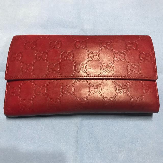 正規品 グッチ赤GGレザー3つ折り長財布 良品 < ブランド 正規品 グッチ赤GGレザー3つ折り長財布 良品 < ブランドの