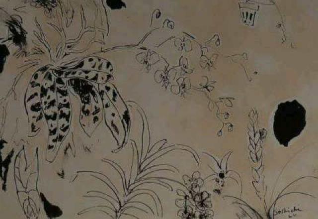 絵画 ペン画 高間惣七 『植物』 巨匠 真作保証 原画 < ホビー  絵画 ペン画 高間惣七 『植物』 巨匠 真作保証 原画 < ホビーの
