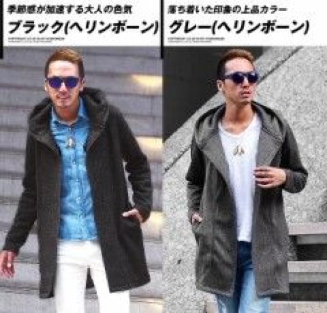 【RUBIK】大人カジュアル キレイ目♪フード付 ニットフリース ロングカーディガン ブラック < 男性ファッション 【RUBIK】大人カジュアル キレイ目♪フード付 ニットフリース ロングカーディガン ブラック < 男性ファッションの