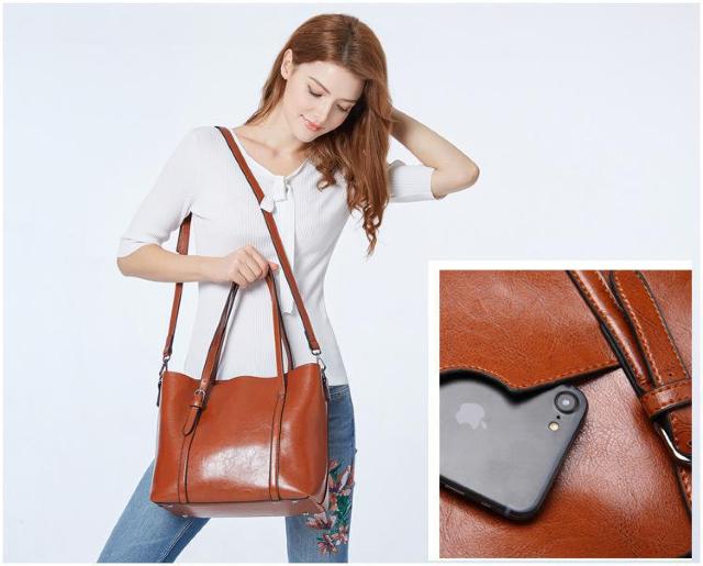 レザー レディース トートバッグ  ショルダーバッグ ブラウン < 女性ファッション  レザー レディース トートバッグ  ショルダーバッグ ブラウン < 女性ファッションの