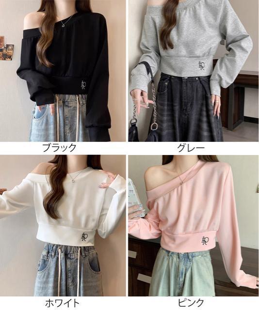 送料無料 新品 オフショルスウェット 肩見せ トレーナー < 女性ファッション  送料無料 新品 オフショルスウェット 肩見せ トレーナー < 女性ファッションの