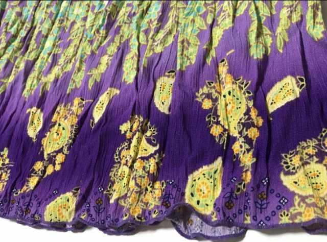 ☆(ゴム)チャイハネ〓タイダイアジアン柄スカート〓シワ加工パープル(F)美品 < 女性ファッション ☆(ゴム)チャイハネ〓タイダイアジアン柄スカート〓シワ加工パープル(F)美品 < 女性ファッションの