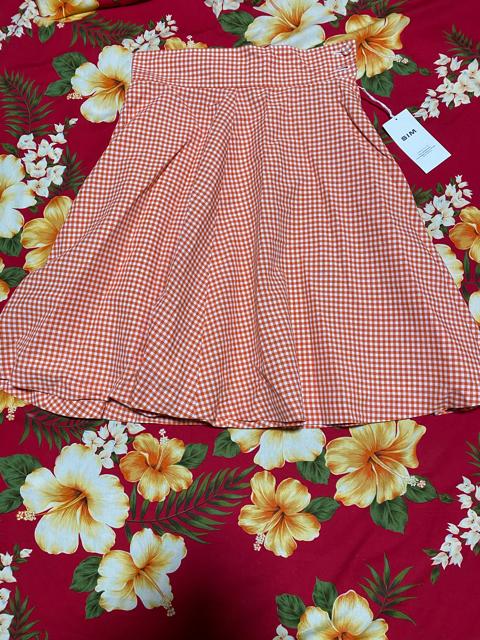 新品未使用☆タグ付☆SIM☆オレンジチェックスカート☆ < 女性ファッション  新品未使用☆タグ付☆SIM☆オレンジチェックスカート☆  < 女性ファッションの