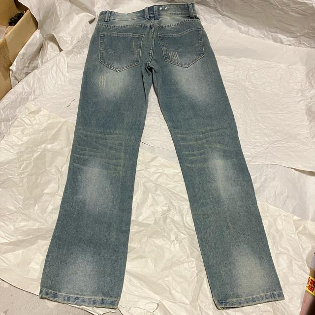 【ノーブランド扱い】 ストレートデニム / ダメージ加工 & ペイント / M < 男性ファッション  【ノーブランド扱い】 ストレートデニム / ダメージ加工 & ペイント / M < 男性ファッションの