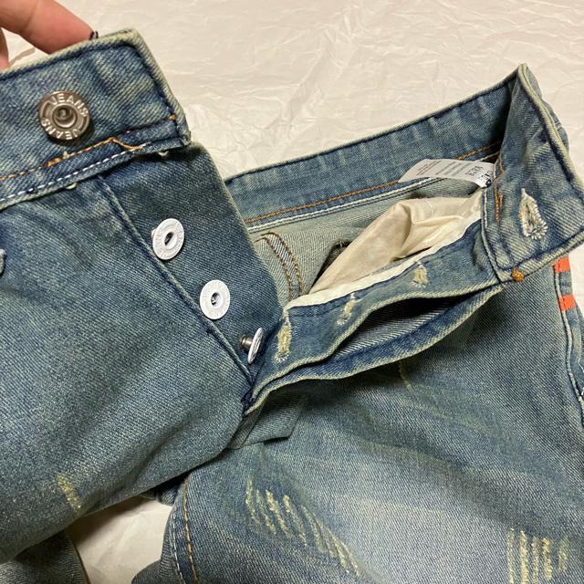 【ノーブランド扱い】 ストレートデニム / ダメージ加工 & ペイント / M < 男性ファッション  【ノーブランド扱い】 ストレートデニム / ダメージ加工 & ペイント / M < 男性ファッションの