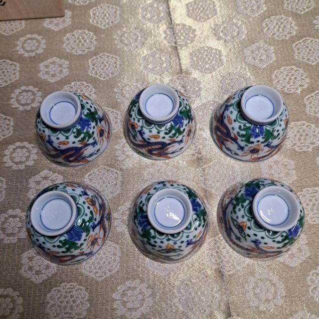 五代 三浦竹泉 造 赤絵 龍文 茶碗 6客 在銘 茶器 骨董品 B1Z3 < ホビー 五代 三浦竹泉 造 赤絵 龍文 茶碗 6客 在銘 茶器 骨董品 B1Z3 < ホビーの