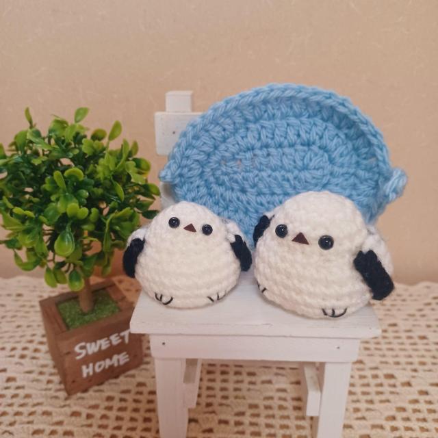 ☆Hand made☆ シマエナガさんの親子A*葉っぱ*あみぐるみ < ペット/手芸/園芸 ☆Hand made☆ シマエナガさんの親子A*葉っぱ*あみぐるみ < ペット/手芸/園芸の