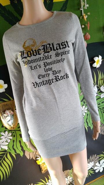 Cool可愛いッ!GD箔スカル&英字プリ■ミニワンピ < 女性ファッション  Cool可愛いッ!GD箔スカル&英字プリ■ミニワンピ  < 女性ファッションの