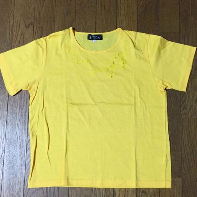 イエロー リボンデザインが素敵な半袖Tシャツ ゆったりM < 女性ファッション  イエロー リボンデザインが素敵な半袖Tシャツ ゆったりM  < 女性ファッションの