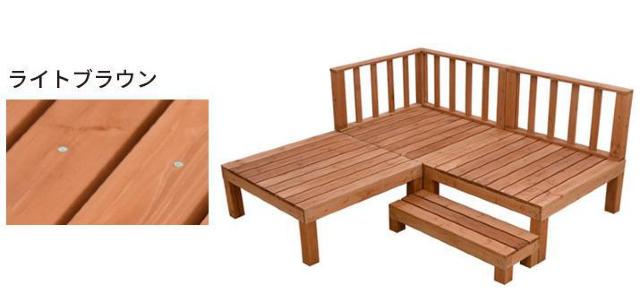 ウッドデッキ 14点セット 1.5坪 ライトブラウン DIY キット 木材 天然木 デッキセット 0.75坪×2セット < ペット/手芸/園芸  ウッドデッキ 14点セット 1.5坪 ライトブラウン DIY キット 木材 天然木 デッキセット 0.75坪×2セット < ペット/手芸/園芸の