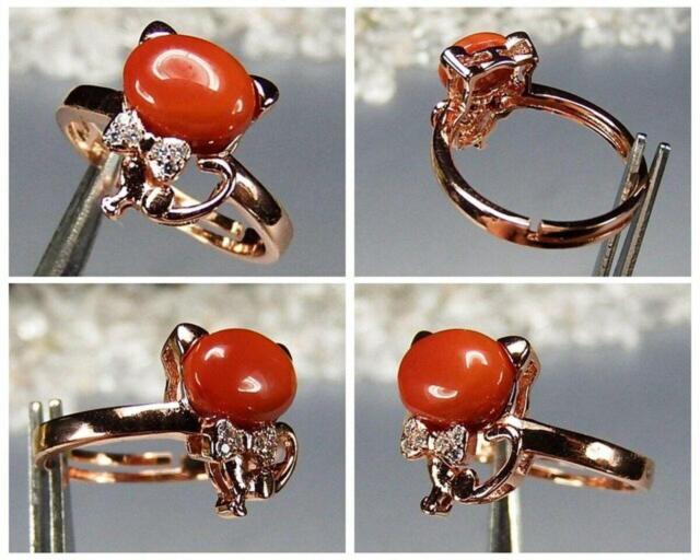 流行天然石南紅瑪瑙猫ネコちゃん925銀指輪約14号石街U2-12 < 女性アクセサリー/時計  流行天然石南紅瑪瑙猫ネコちゃん925銀指輪約14号石街U2-12 < 女性アクセサリー/時計の