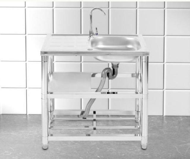 流し台 ステンレス製 蛇口水栓付き 棚2段付き 幅75奥行40高さ80cm 蛇口左右OK 屋外 簡易式 ガーデンシンク 錆びず < ペット/手芸/園芸 流し台 ステンレス製 蛇口水栓付き 棚2段付き 幅75奥行40高さ80cm 蛇口左右OK 屋外 簡易式 ガーデンシンク 錆びず < ペット/手芸/園芸の