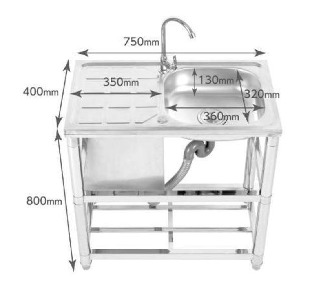 流し台 ステンレス製 蛇口水栓付き 棚2段付き 幅75奥行40高さ80cm 蛇口左右OK 屋外 簡易式 ガーデンシンク 錆びず < ペット/手芸/園芸 流し台 ステンレス製 蛇口水栓付き 棚2段付き 幅75奥行40高さ80cm 蛇口左右OK 屋外 簡易式 ガーデンシンク 錆びず < ペット/手芸/園芸の