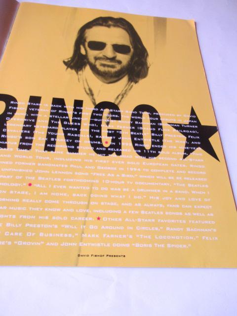 コンサート・パンフレット「リンゴ・スター &ヒズ・サード・オール・スター・バンド ワールド・ツアー」 < CD/DVD/ビデオ  コンサート・パンフレット「リンゴ・スター &ヒズ・サード・オール・スター・バンド ワールド・ツアー」 < CD/DVD/ビデオの