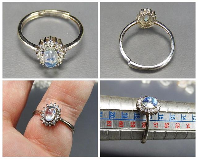 一点物ブルームーンストーン銀925リング天然石約17号指輪U0604RYZa < 女性アクセサリー/時計  一点物ブルームーンストーン銀925リング天然石約17号指輪U0604RYZa < 女性アクセサリー/時計の