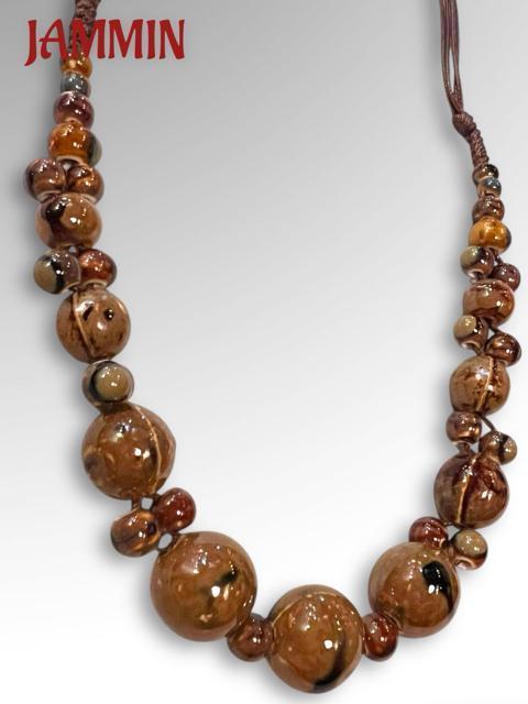 陶器ビーズネックレス アジアン エスニック ネックレス ヒッピー 個性派 < 女性アクセサリー/時計 陶器ビーズネックレス アジアン エスニック ネックレス ヒッピー 個性派 < 女性アクセサリー/時計の