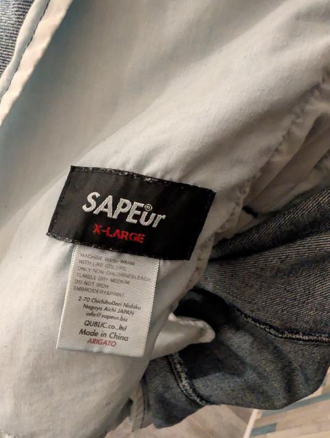 SAPEur/サプール/デニムトラックパンツ/ストレッチ/VINTAGE加工/ヴィンテージ/ インディゴ/XL/ジョガーパンツ < 男性ファッション SAPEur/サプール/デニムトラックパンツ/ストレッチ/VINTAGE加工/ヴィンテージ/ インディゴ/XL/ジョガーパンツ < 男性ファッションの
