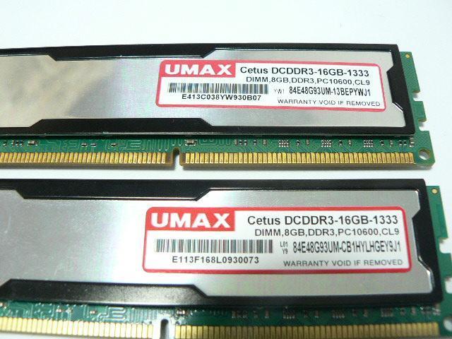 DDR3������ 16GB(8GB2���g) UMAX Cetus DCDDR3-16GB-1333�E�������I �� PC�{��/���Ӌ@��� 