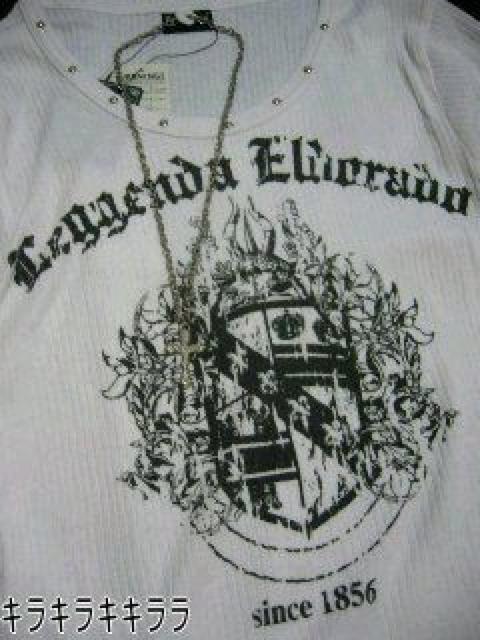 《New》クロスネックレス付★テレコ&スタッズプリ* ロンTee<ホワイトL> < 男性ファッション 《New》クロスネックレス付★テレコ&スタッズプリ* ロンTee<ホワイトL> < 男性ファッションの