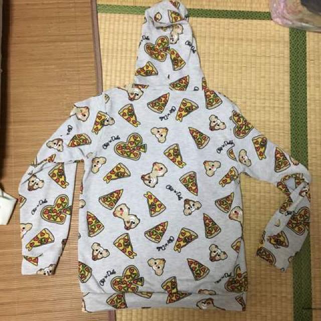 ディズニー・チップ&デールピザ柄パーカープルオーバーLL4L < 女性ファッション ディズニー・チップ&デールピザ柄パーカープルオーバーLL4L < 女性ファッションの