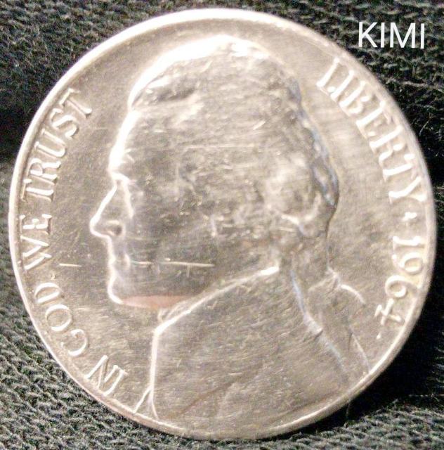 白銅貨 ジェファーソン ニッケル硬貨 1964年 5セント硬貨 コイン 1964 UNITED STATES OF AMERICA < ホビー  白銅貨 ジェファーソン ニッケル硬貨 1964年 5セント硬貨 コイン 1964 UNITED STATES OF AMERICA  < ホビーの