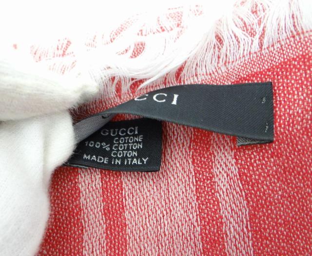 GUCCI グッチ GG柄 コットン ストール レッド<USED>【送料無料】 < ブランド GUCCI グッチ GG柄 コットン ストール レッド<USED>【送料無料】 < ブランドの
