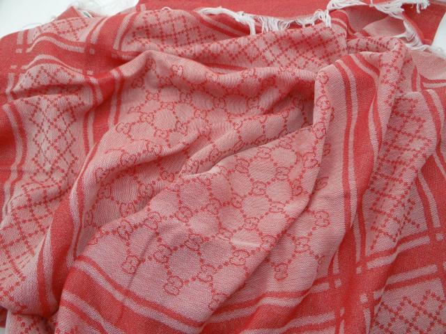 GUCCI グッチ GG柄 コットン ストール レッド<USED>【送料無料】 < ブランド GUCCI グッチ GG柄 コットン ストール レッド<USED>【送料無料】 < ブランドの