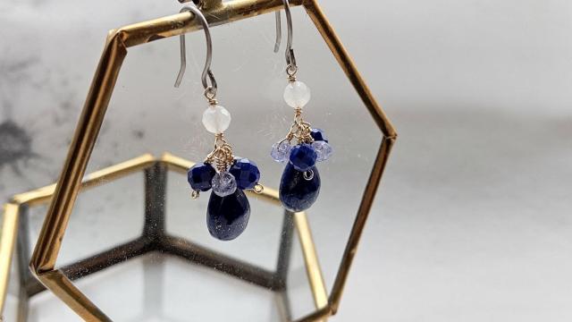 14kgf*ラピスラズリとタンザナイトのピアス*24022 < 女性アクセサリー/時計 14kgf*ラピスラズリとタンザナイトのピアス*24022 < 女性アクセサリー/時計の