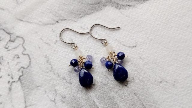 14kgf*ラピスラズリとタンザナイトのピアス*24022 < 女性アクセサリー/時計 14kgf*ラピスラズリとタンザナイトのピアス*24022 < 女性アクセサリー/時計の