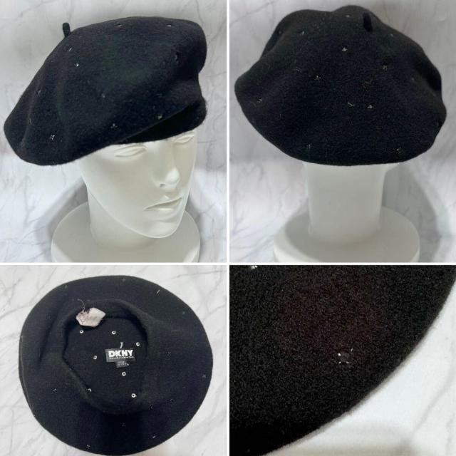 DKNY ベレー帽 黒 < 女性ファッション  DKNY ベレー帽 黒 < 女性ファッションの