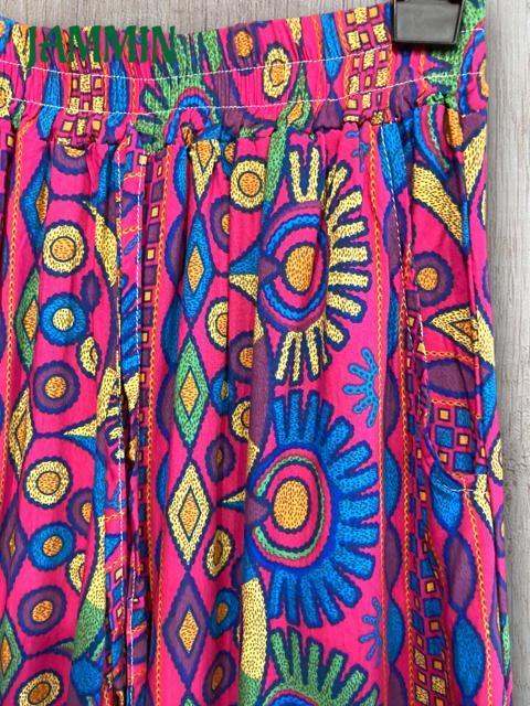 カラフルアジアン柄パンツ ピンク エスニック アジアン ヒッピー サイケ < 女性ファッション カラフルアジアン柄パンツ ピンク エスニック アジアン ヒッピー サイケ < 女性ファッションの