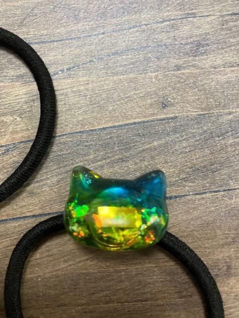ハンドメイド レジン ねこ ヘアゴム 3点セット < 女性ファッション  ハンドメイド レジン ねこ ヘアゴム 3点セット < 女性ファッションの