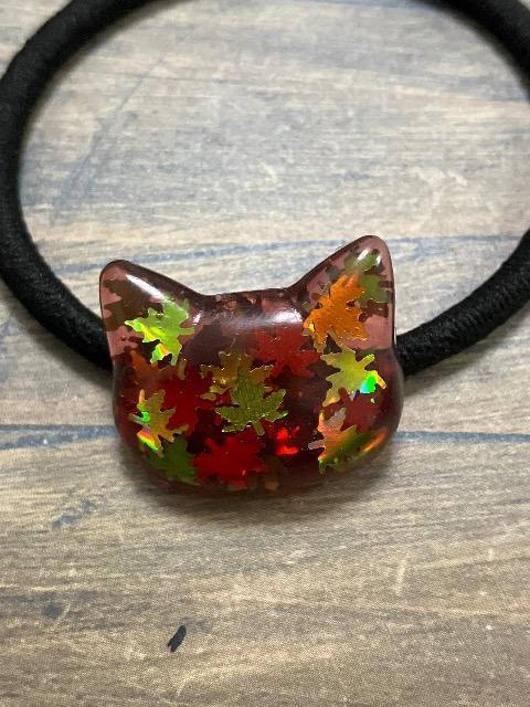 ハンドメイド レジン ねこ ヘアゴム 3点セット < 女性ファッション  ハンドメイド レジン ねこ ヘアゴム 3点セット < 女性ファッションの