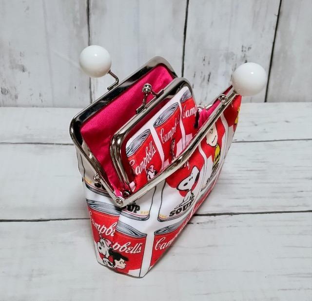 スヌーピー あめ玉 角型がま口 親子がま口 お財布ポーチ < 女性ファッション スヌーピー あめ玉 角型がま口 親子がま口 お財布ポーチ < 女性ファッションの