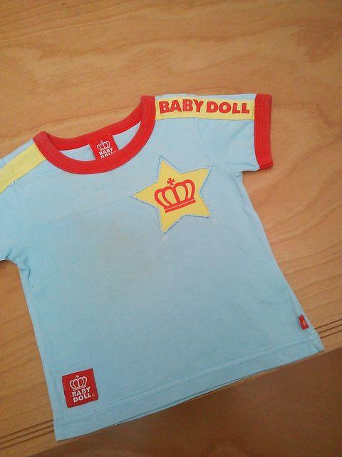中古☆星切り抜きTシャツ80水色ベビードールBABYDOLLベビド < ブランド 中古☆星切り抜きTシャツ80水色ベビードールBABYDOLLベビド < ブランドの