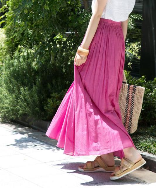 定価12,100円●URBAN RESEARCH●コットンシルクギャザースカート●ピンク < ブランド  定価12,100円●URBAN RESEARCH●コットンシルクギャザースカート●ピンク < ブランドの