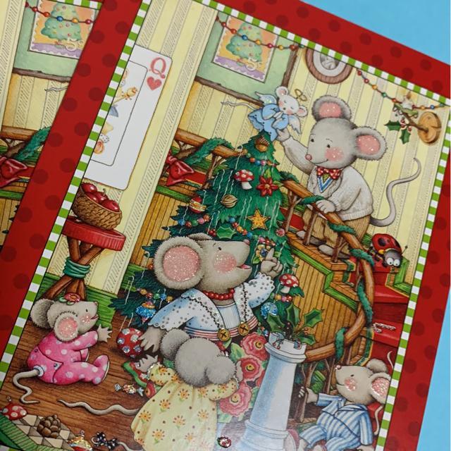 クリスマスカード2枚 ネズミ < インテリア/ライフ  クリスマスカード2枚 ネズミ < インテリア/ライフの