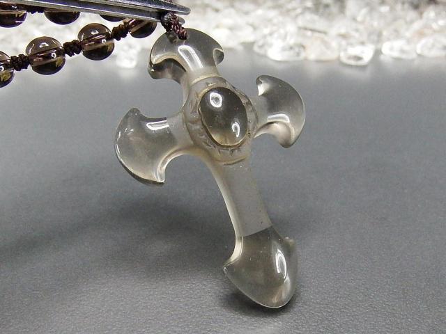 一点物レア品スモーキークォーツ十字架クロス天然石ネックレス902-031RYZa < 女性アクセサリー/時計 一点物レア品スモーキークォーツ十字架クロス天然石ネックレス902-031RYZa < 女性アクセサリー/時計の