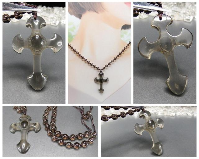 一点物レア品スモーキークォーツ十字架クロス天然石ネックレス902-031RYZa < 女性アクセサリー/時計 一点物レア品スモーキークォーツ十字架クロス天然石ネックレス902-031RYZa < 女性アクセサリー/時計の