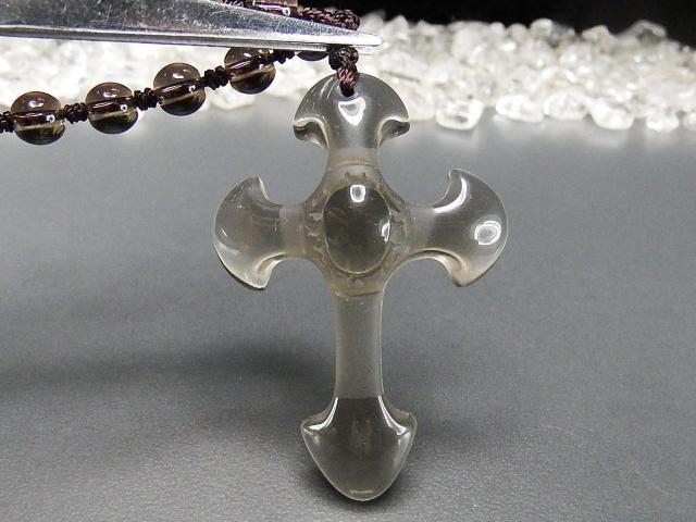 一点物レア品スモーキークォーツ十字架クロス天然石ネックレス902-031RYZa < 女性アクセサリー/時計 一点物レア品スモーキークォーツ十字架クロス天然石ネックレス902-031RYZa < 女性アクセサリー/時計の