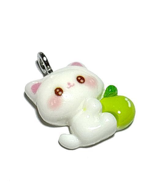 938 白猫と青リンゴシリーズ 樹脂パーツ アクセサリーチャーム ねこネコ 動物 < ペット/手芸/園芸 938 白猫と青リンゴシリーズ 樹脂パーツ アクセサリーチャーム ねこネコ 動物 < ペット/手芸/園芸の