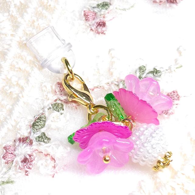 ハンドメイド☆コネクターキャップ☆type-C専用☆お花 濃ピンク < 女性ファッション ハンドメイド☆コネクターキャップ☆type-C専用☆お花 濃ピンク < 女性ファッションの