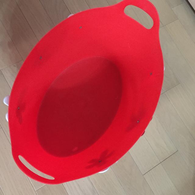 しっかりかための持ち手付プラスチックケース お花×赤色 < インテリア/ライフ  しっかりかための持ち手付プラスチックケース お花×赤色 < インテリア/ライフの