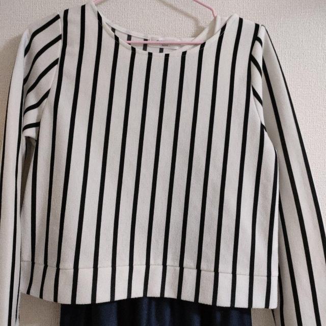美品☆オフオン ストライプ ワンピース セットアップ  M < ブランド  美品☆オフオン ストライプ ワンピース セットアップ  M < ブランドの
